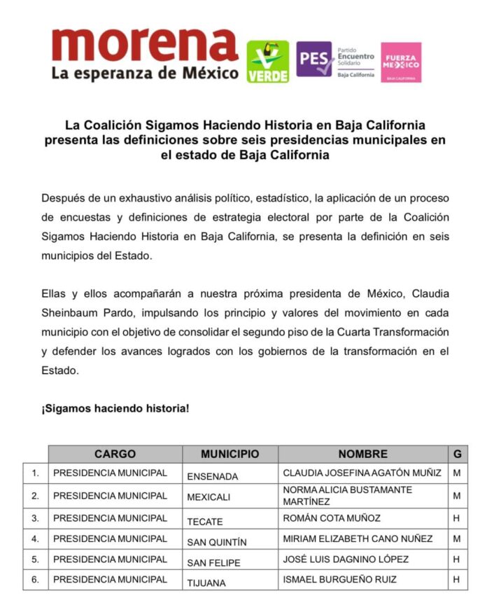 Candidatos Morena-