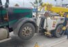 Traileros hartos de las extorsiones de los policías se manifiestan en Tijuana